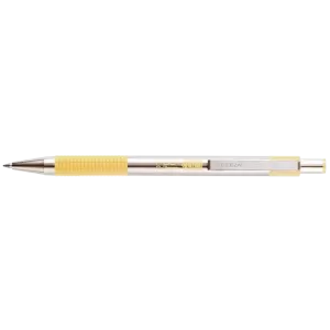 Golyóstoll 0,7mm, pasztell sárga test, Zebra F-301, írásszín kék